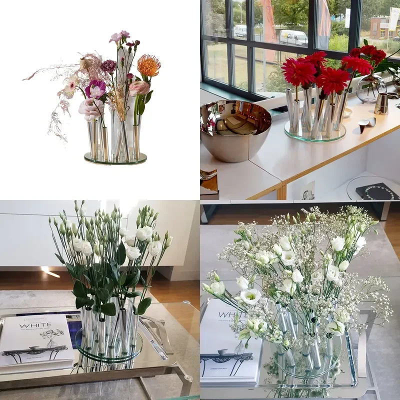 for Acrylic Stainless Steel Bouquet Vase Ornament Living Room Modern Simple Entrance High End Decoration Light Luxury Flower