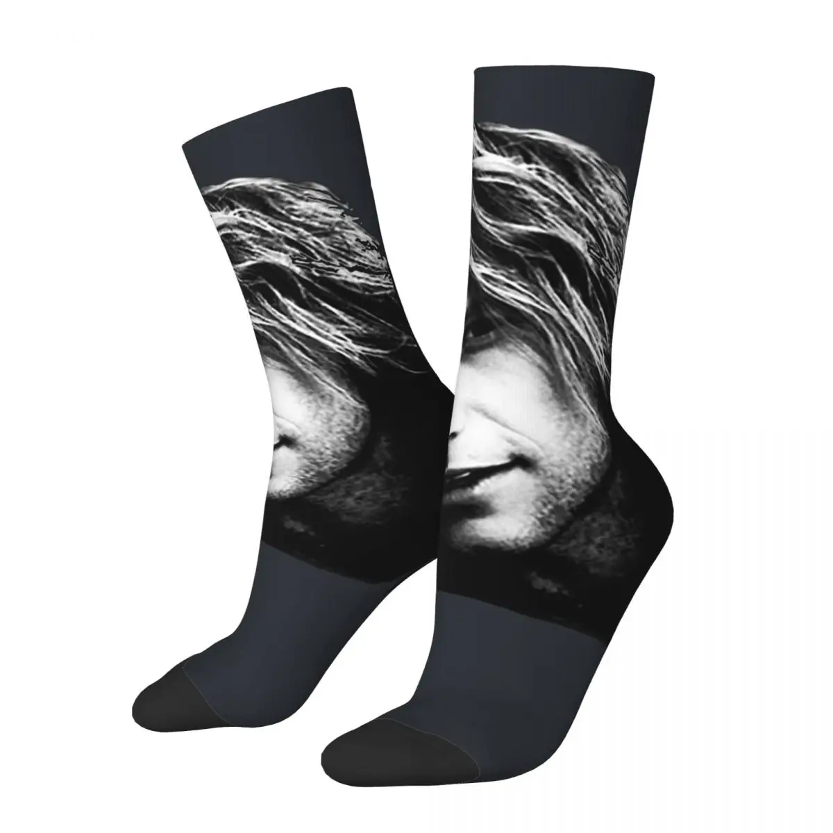 B-Bon Jovii Rock Band On Tour 2022 It's My Life Men's Socks Retro Harajuku B-Bon Jovii Hip Hop Novelty Casual Crew Sock fugees