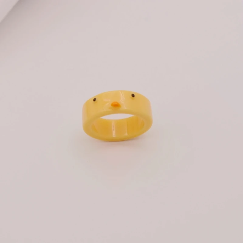 Chunky Cute Frog Chick Bear Rings Anti-fading Hip-hop Super Cute Colorful Animal Froggy Rings Party Wholesale Jewelry Gift