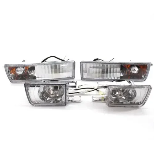 For Volkswagen Jetta MK3 Golf 1992 1993 1994 1995 1996 1997 4PCS Set Clear Car Front Bumper Fog Light + Turn Signal Lamp