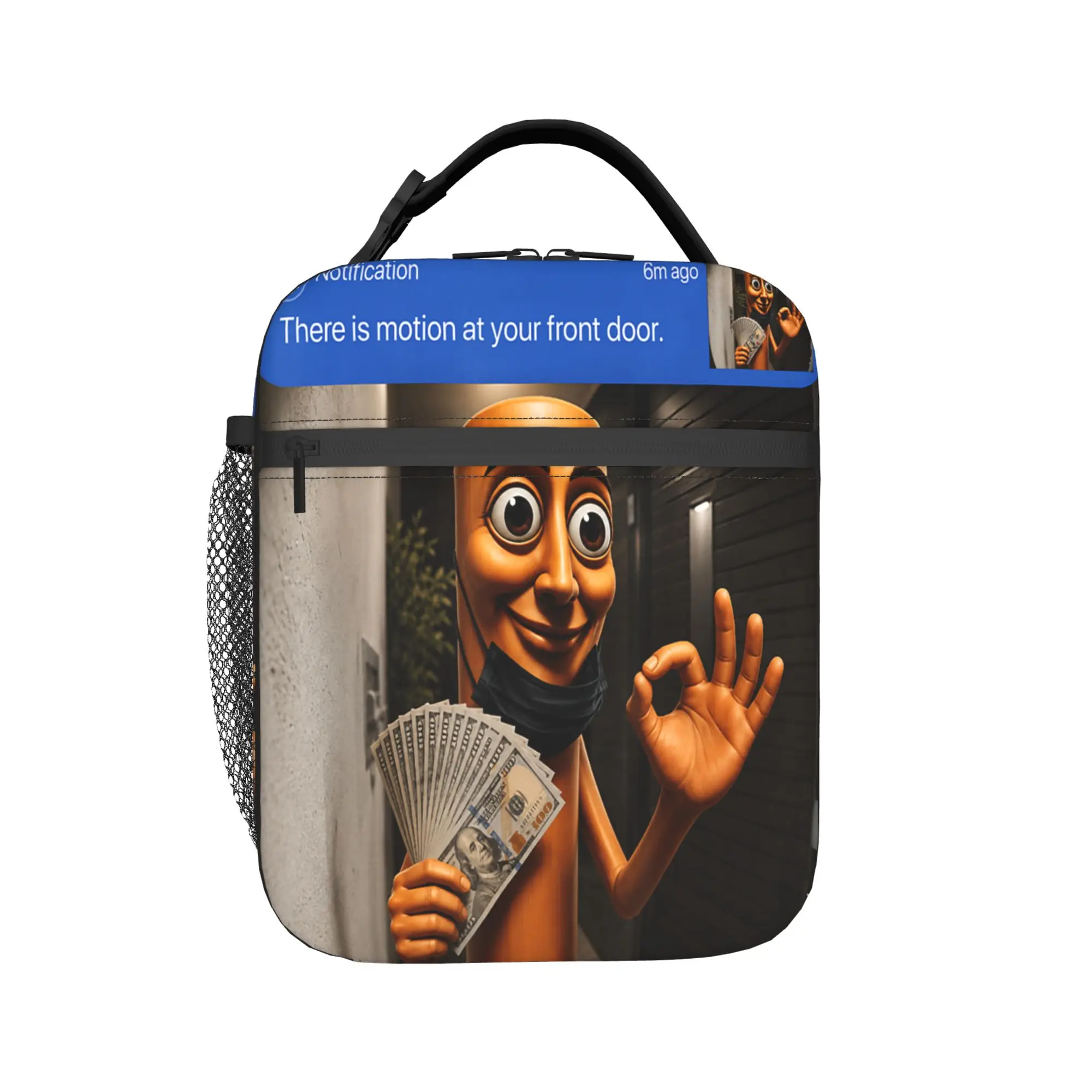 There is Motion at Your Front Tung Tung Tung Sahur Money Lunch Bag Portable Lunch Box Men Travel Cooler Bag Thermal Lunch Bags
