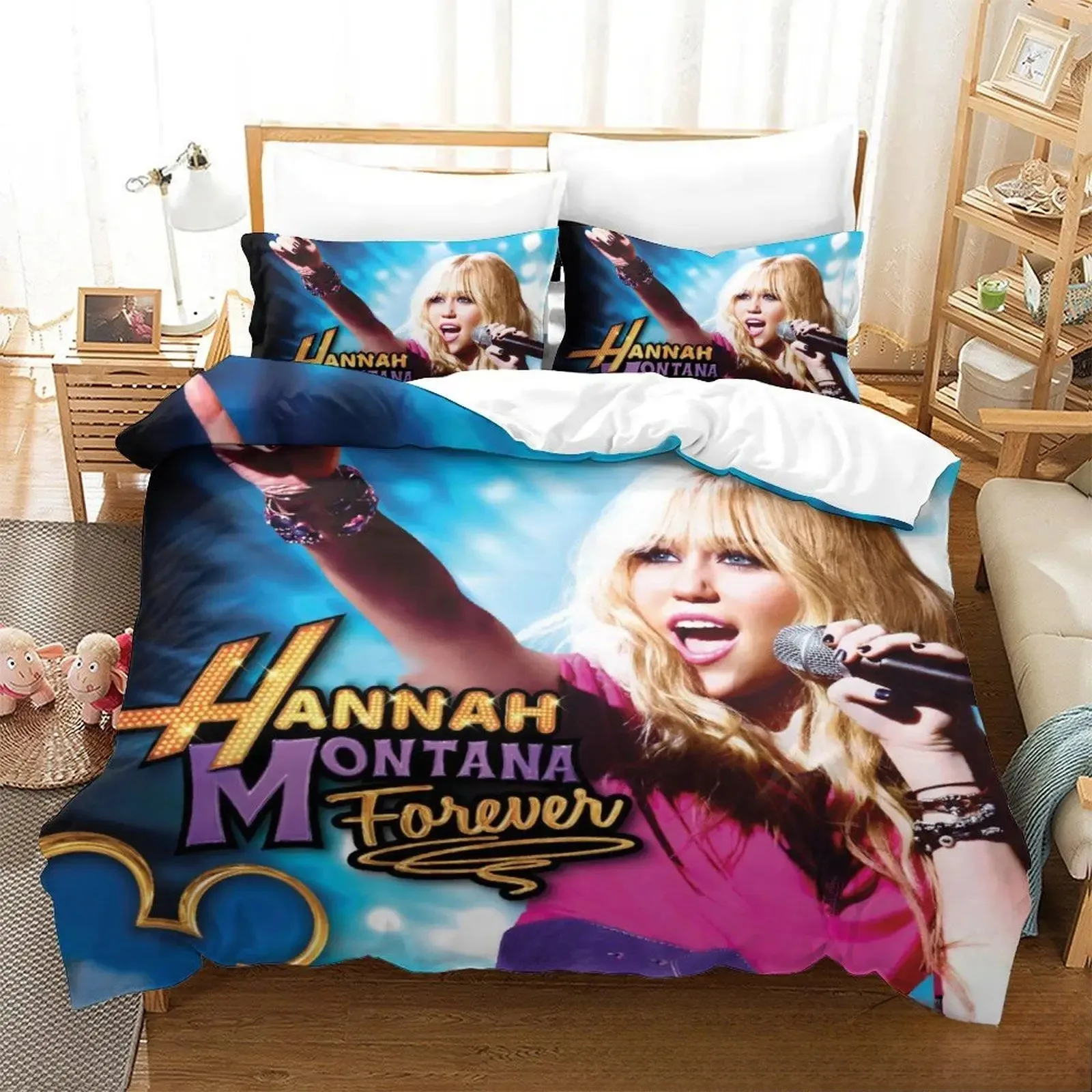 3D Print Hannah Montana All Season Duvet Cover Bedding Comforter Sets Soft Quilt Cover And Pillowcases Single_Double_Queen_King