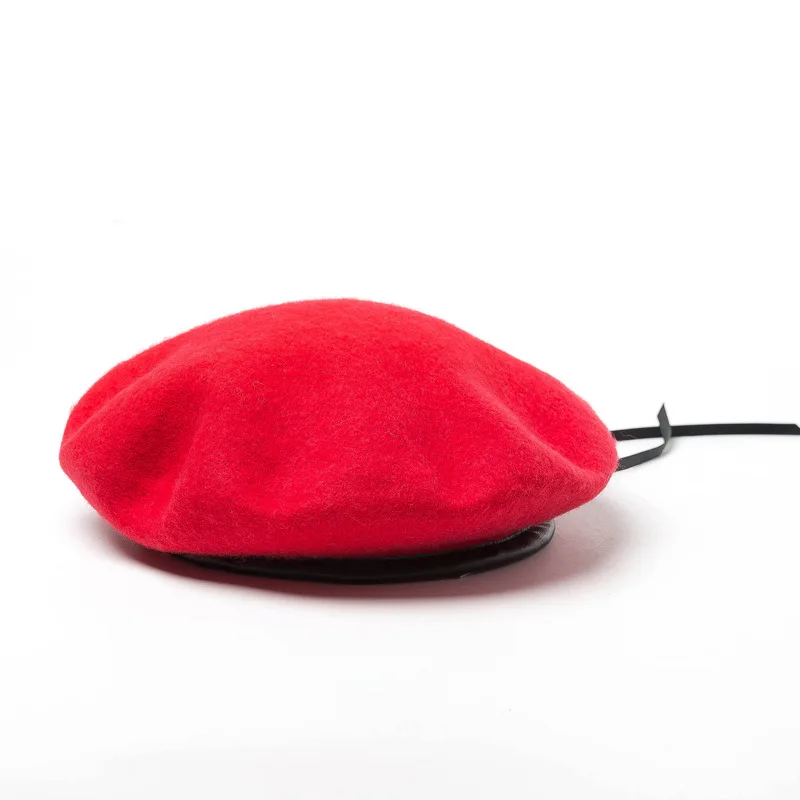 

X493 New Light Board No Chirp PU Leather Bag Side Tether Adjustable Wool Beret Artist Hat Adult Knitting Hats Adjust Beanie Caps