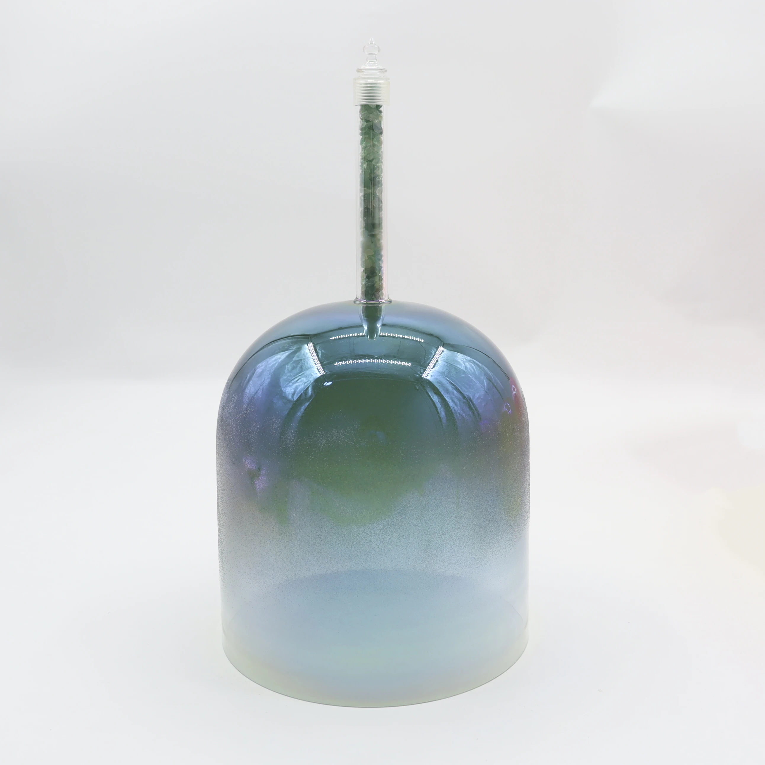 Amazing Sound 9inch Moldavite Gradient Handheld Crystal Singing Bowl Alchemy Crystal Bowl with a Carry Case