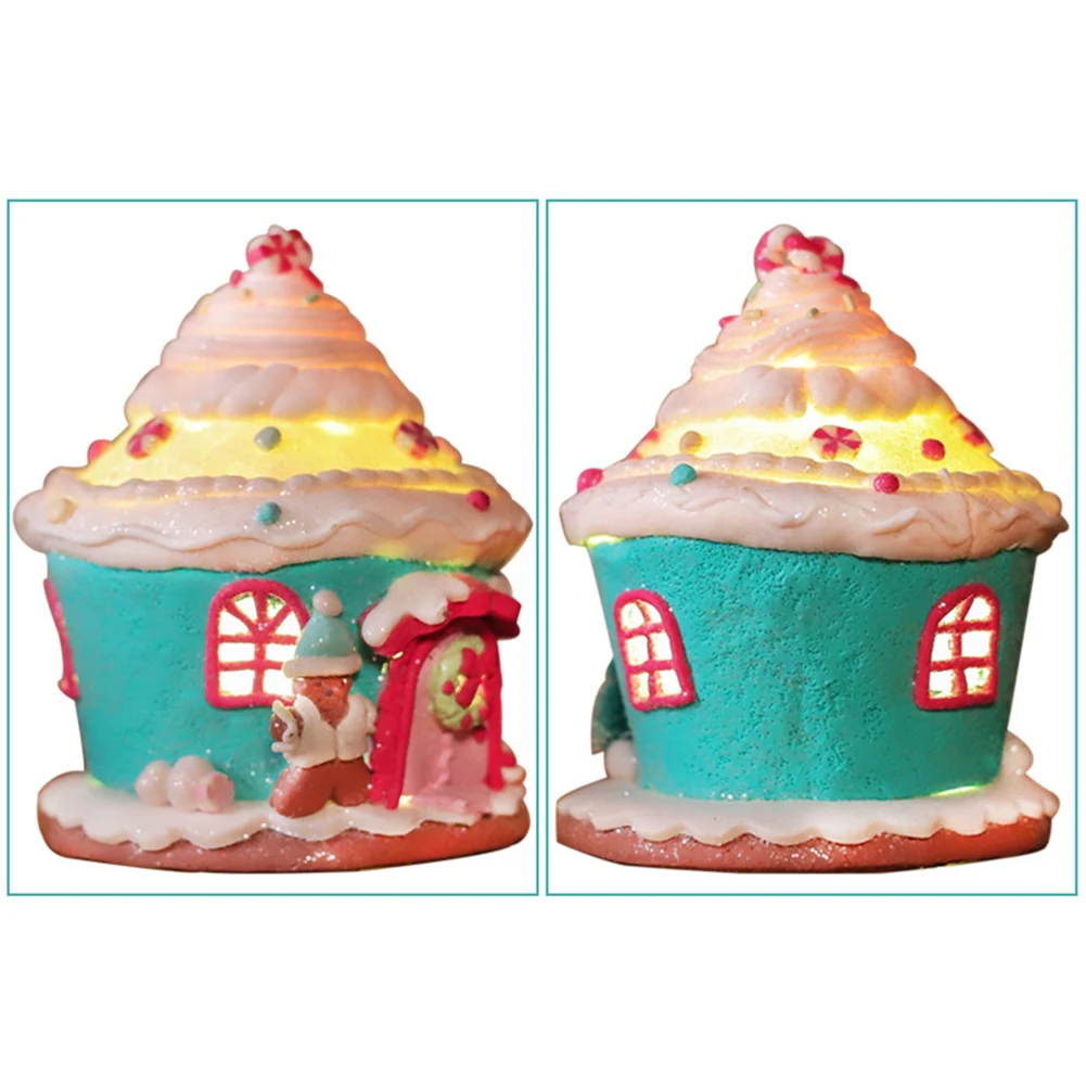 Christmas Decoration Luminous Clay Castle House/candy Tree Pendant Christmas Decor Clay  Castle House And Candy Tree Pendant