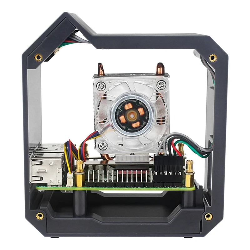 

Well Made-For Raspberry Pi 5 ABS Mini Tower Case Kit Copper Tube Ice Tower Fan PWM JST RGB LED For RPI 5 Pi5
