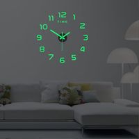 DIY Stickers Luminous Wall Decor Digital Clock 3D Wall Clock
