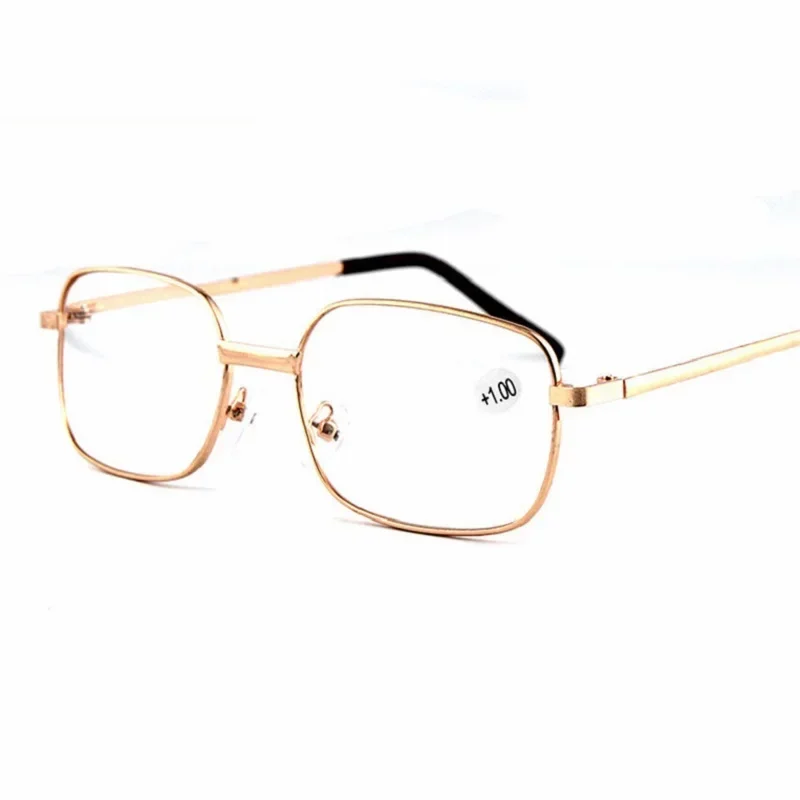 Lightweight Metal Frame Reading Glasses with Resin Lenses Transparent Men and Women Eye Glasses +100 To +400