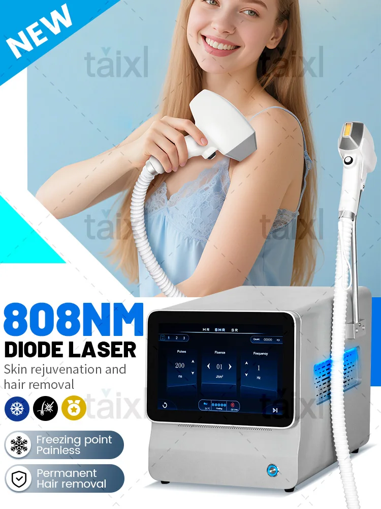 

Portable 808 3wave Diode Laser Permanent Hair Remove Fast Depilation Painfree Follicle Penetration Skin Rejuvenation Device