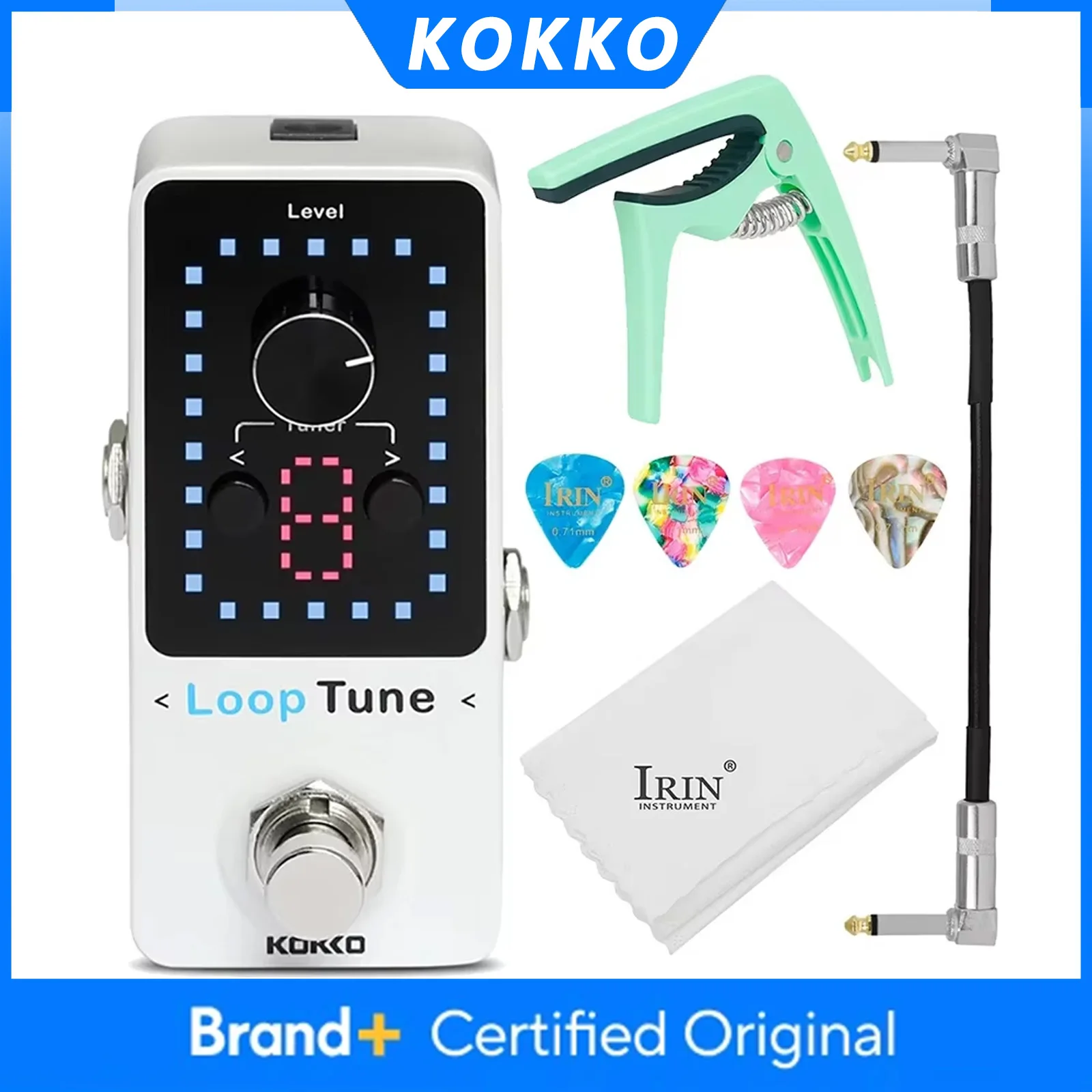 

Гитарная педаль KOKKO Guitar Looper Tuner Effect с частотой дискретизации 48/24 бит для электрогитары и бас-гитары, запчасти и аксессуары для электрогитар