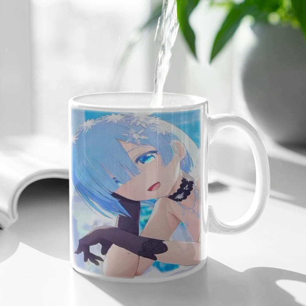 Rem Rezero Cartoon Anime Comic 11oz Funny Ceramic Coffee Mug Tea Milk Cup For Novetly Creativity Gift