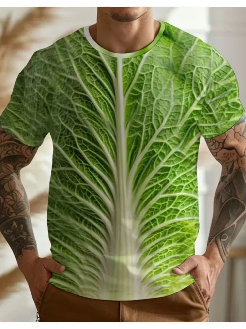 Role-playing Vegetables Patte 3D Print Men T-shirt Casual Comforta Breatha Quick-dry Suitable Outdoor Sport Short-sleeved Shirt