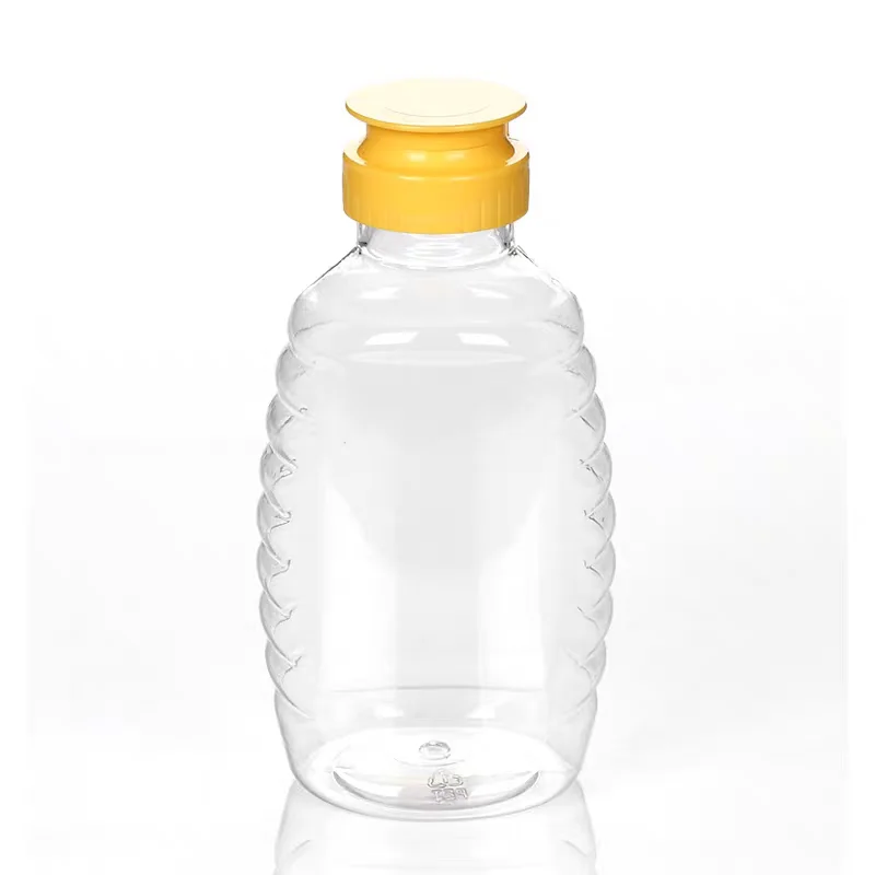 300 Pieces Pack Plastic Honey Bottle 180ML/6oz Squeezing Bottle Silicone Valve Cap Food Grade PET Honey Dispenser