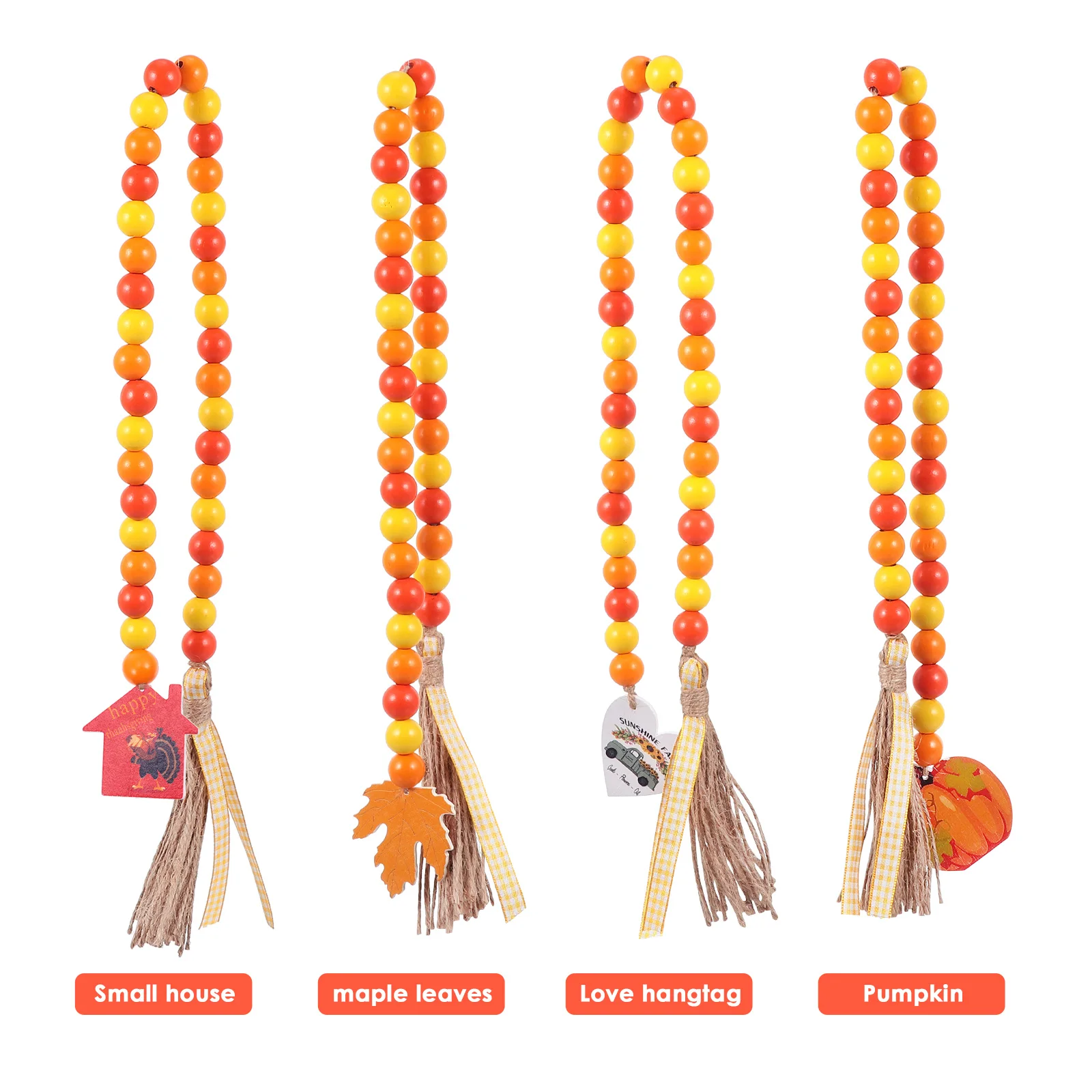 

1 pc Pumpkin Tag Bead String Thanksgiving Decoration Pendant Tassel Festive Party Necklace Fall Garland 2024 Exquisite Portable