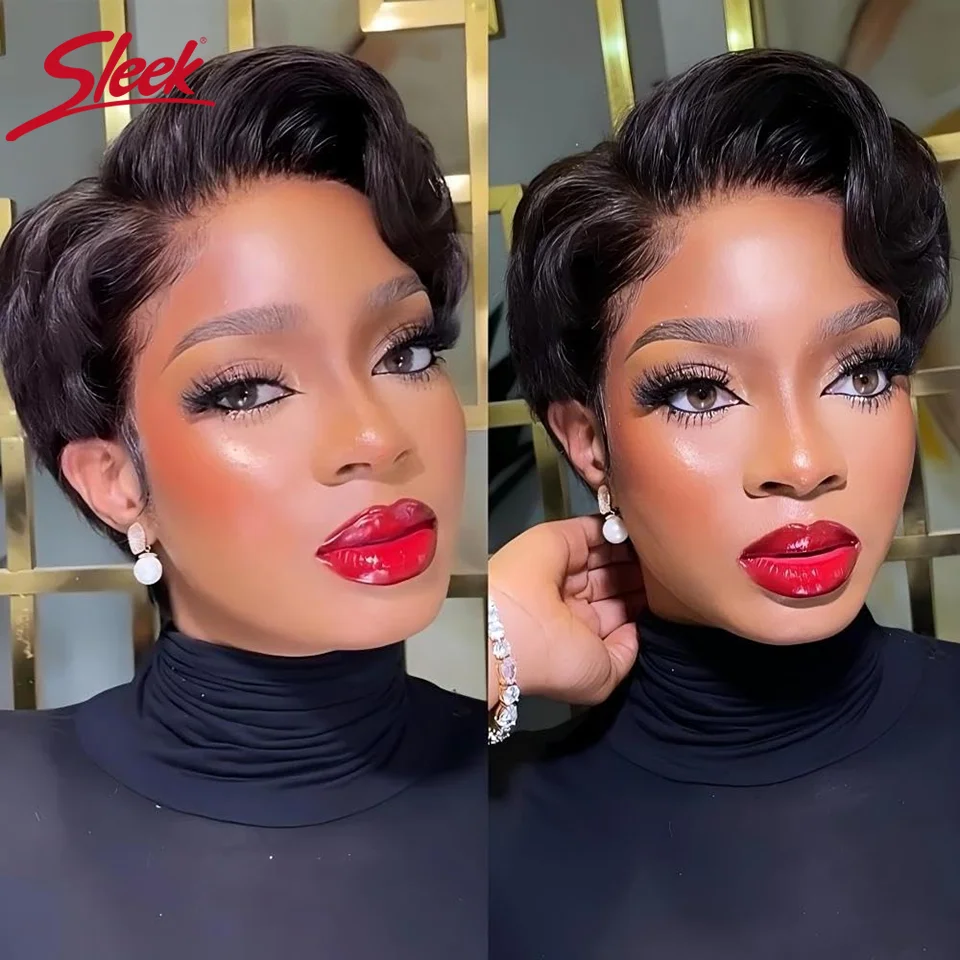 Glueless Straight Pixie Cut Human Hair Wigs For Women Short Right Natural Looking Pixie Cut Wig Soft Wear And Go Wigs Daily Use