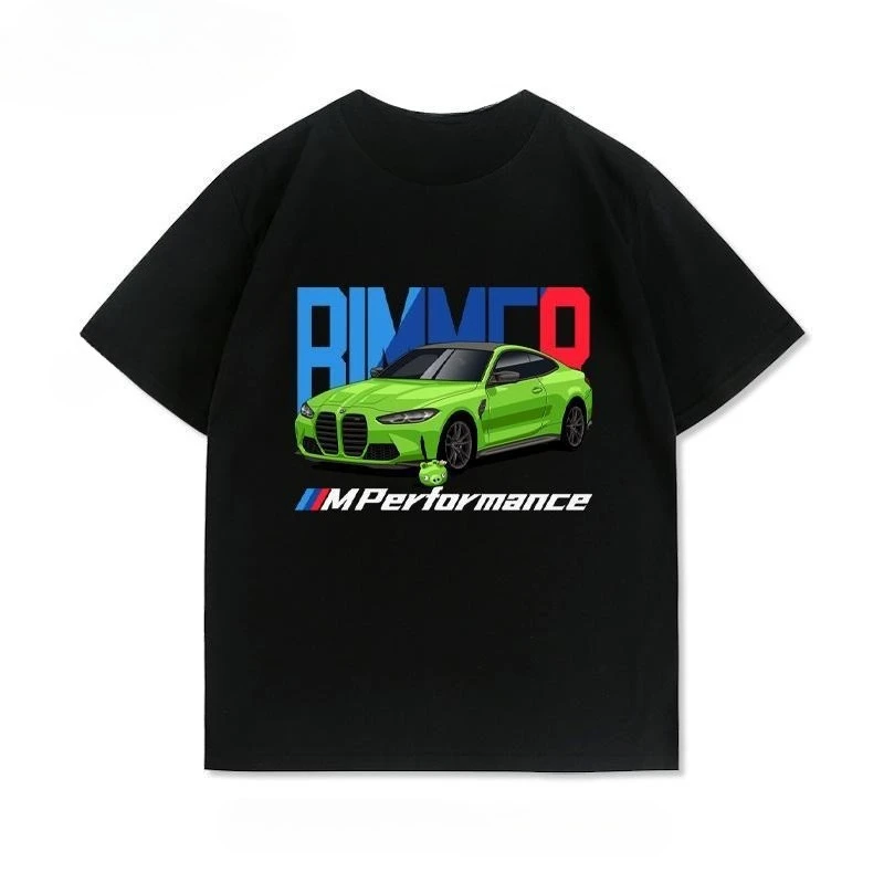 

BMW M4 Modified MPOWER Printed Car Club M3 Summer Short Sleeve T-Shirt Men's BMW Upper Clothes Casual Wear