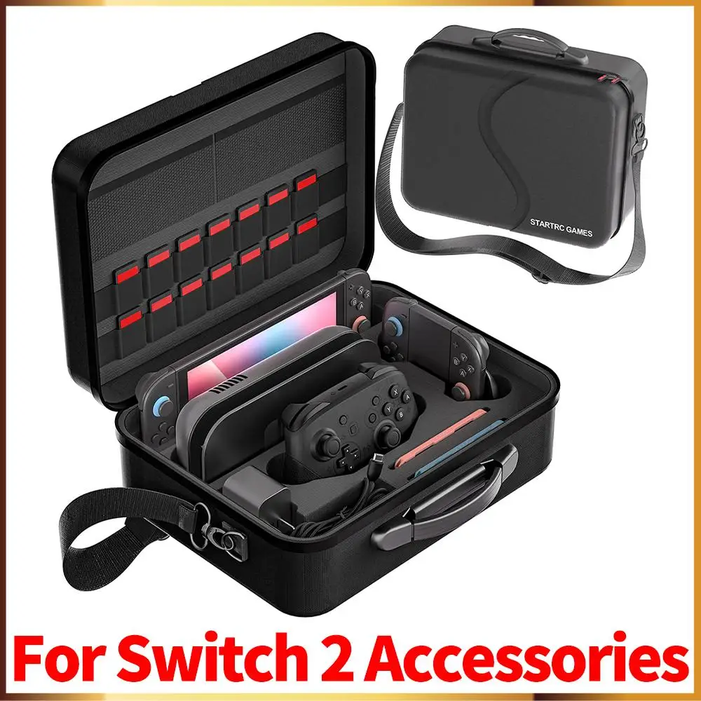 

Подходит для Switch 2, чехол для хранения игровой консоли Switch 2, защитный чехол большой емкости, портативная сумка через плечо, чехол