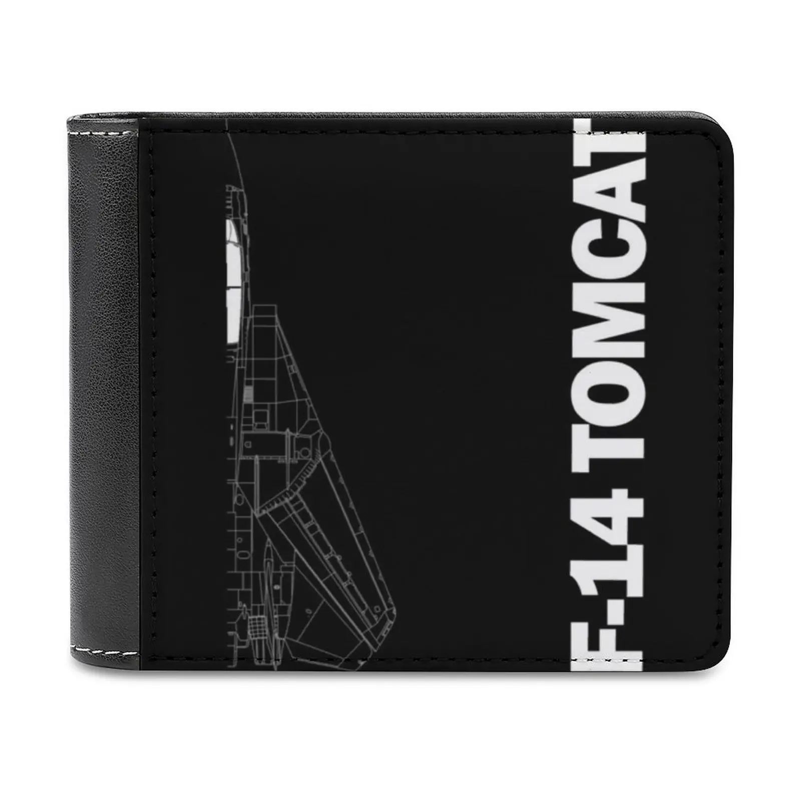 

Grumman F 14 Tomcat Leather Wallet Men Classic Black Purse Credit Card Holder Fashion Men's Wallet Grumman F 14 F14 Tomcat