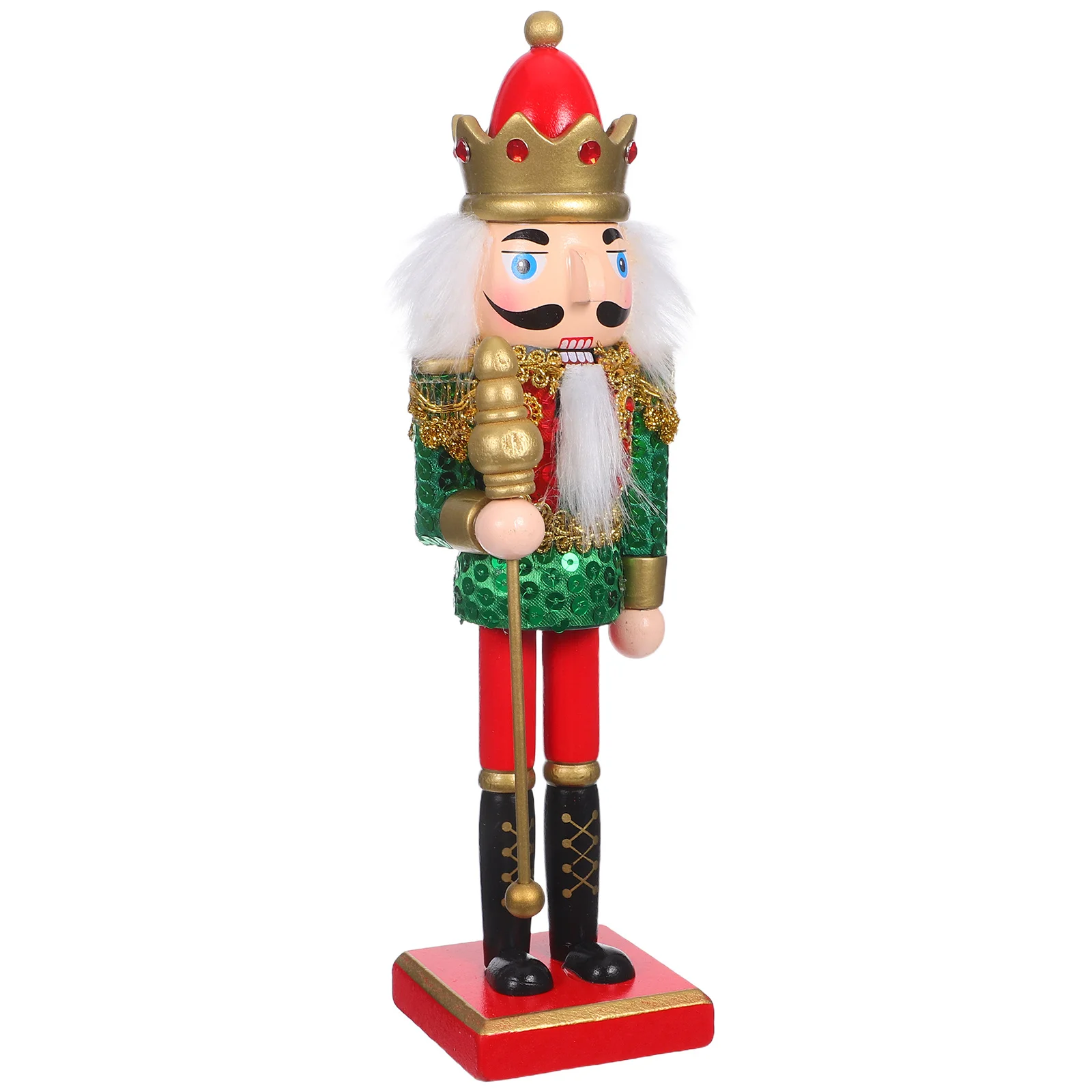 

25Cm Christmas Wooden Nutcracker - Festive Holiday Soldier Statue for Table Mantel Shelf Xmas Tree Ornament Home Decor