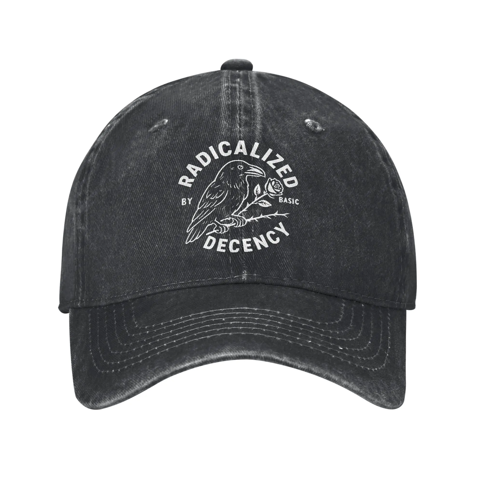 Vintage Radicalized by Basic Decency Resist Activism Baseball Cap Distressed Washed Headwear  Outdoor Summer Gift Hat