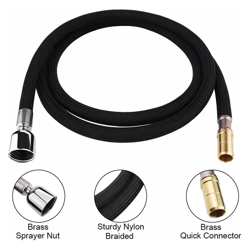 Replacement Brass Nylon Woven Pull Out Kitchen Faucet Hose 67In K-1219935-BC Fit For Kohler Kitchens-A68E