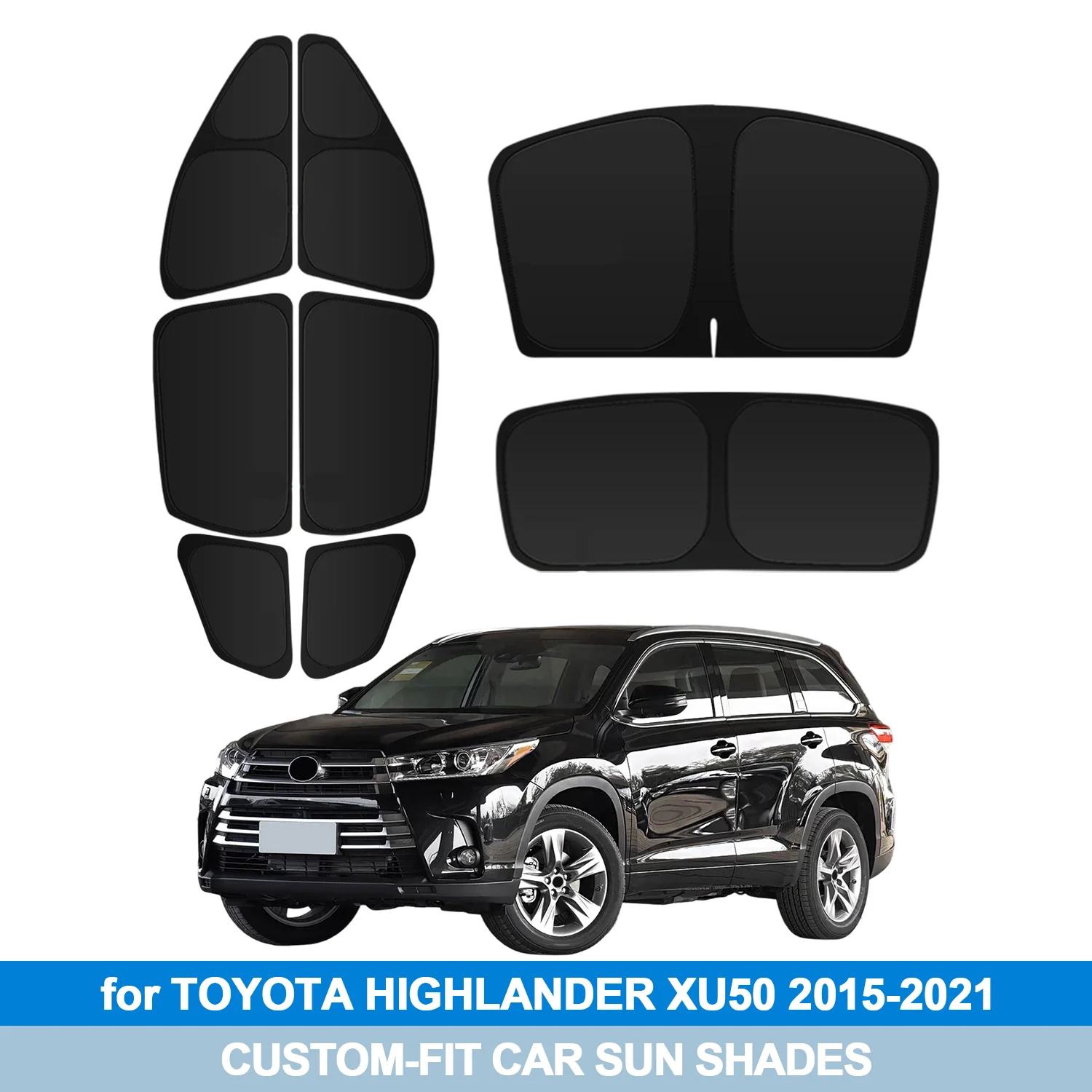 

For TOYOTA HIGHLANDER XU40 XU50 2008-2021 Windshield Sun Shade Side Window Shades Cover Sun Visor Shield Privacy Protection
