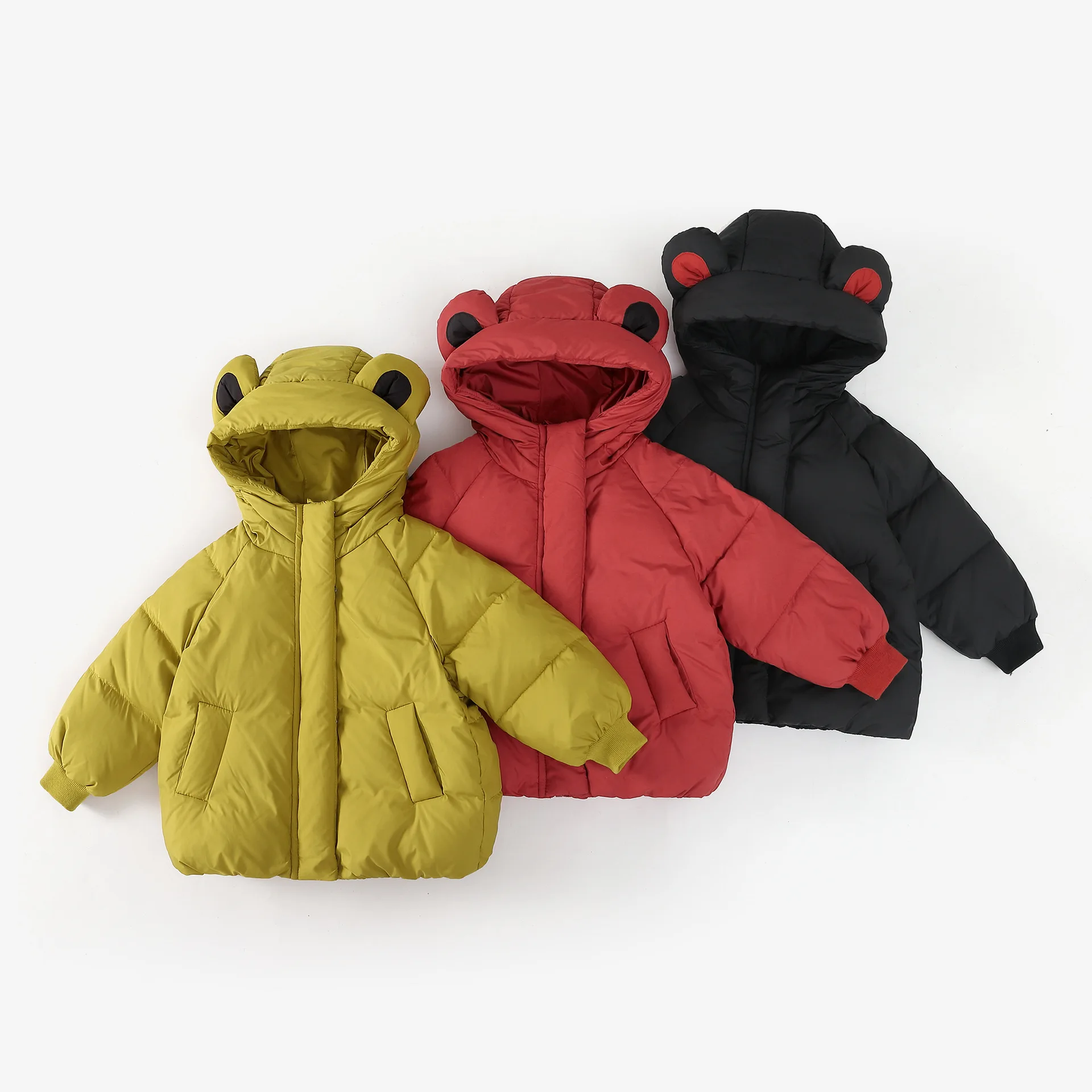 ZOETOPKID White Duck Down Jacket Kids Boys Girls Ear Hooded Winter Puffer Coat Warm Outerwear Cute Children Winter Outfit