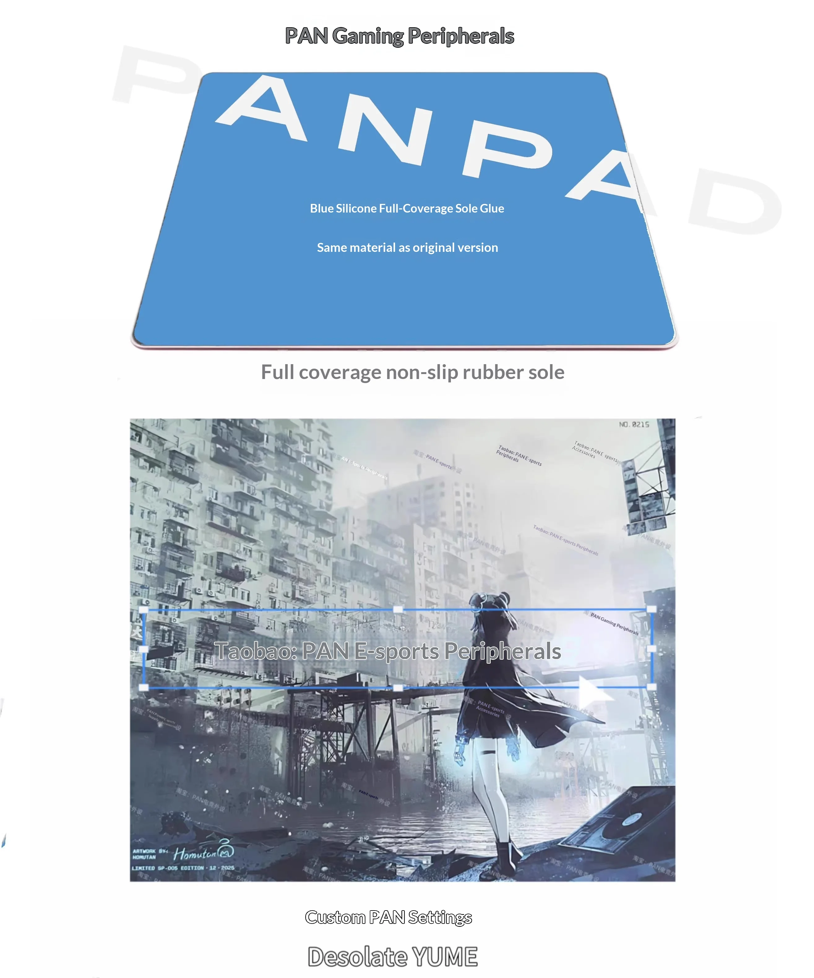 PAN Esports DESOLATE YUME Glass Mousepad FPS Smooth and Speed