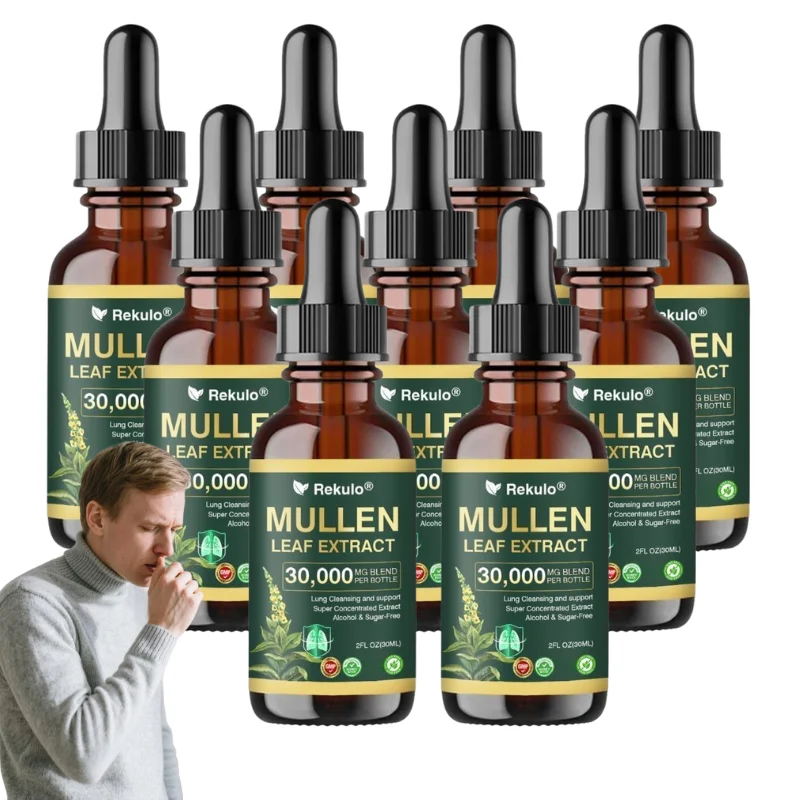 Herbal Mullein Leaf Extract Liquid Drops Lung Cleanse Alcohol Sugar Free Respiratory Daily Body Care 30/60/90/150/300ml