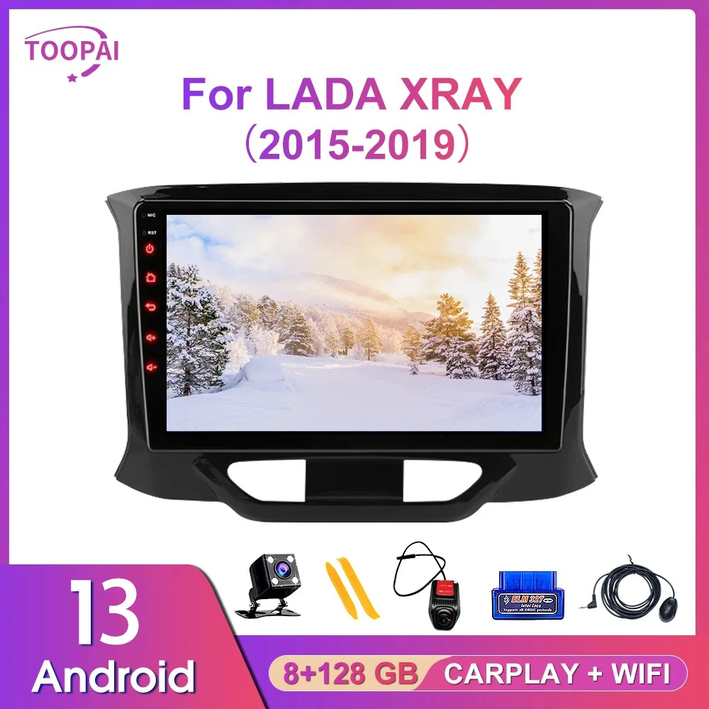 

Toopai For Lada Xray X ray 2015-2019 Car Multimedia Player GPS Navigation Head Unit Player Stereo DSP Android 13 Auto Radio