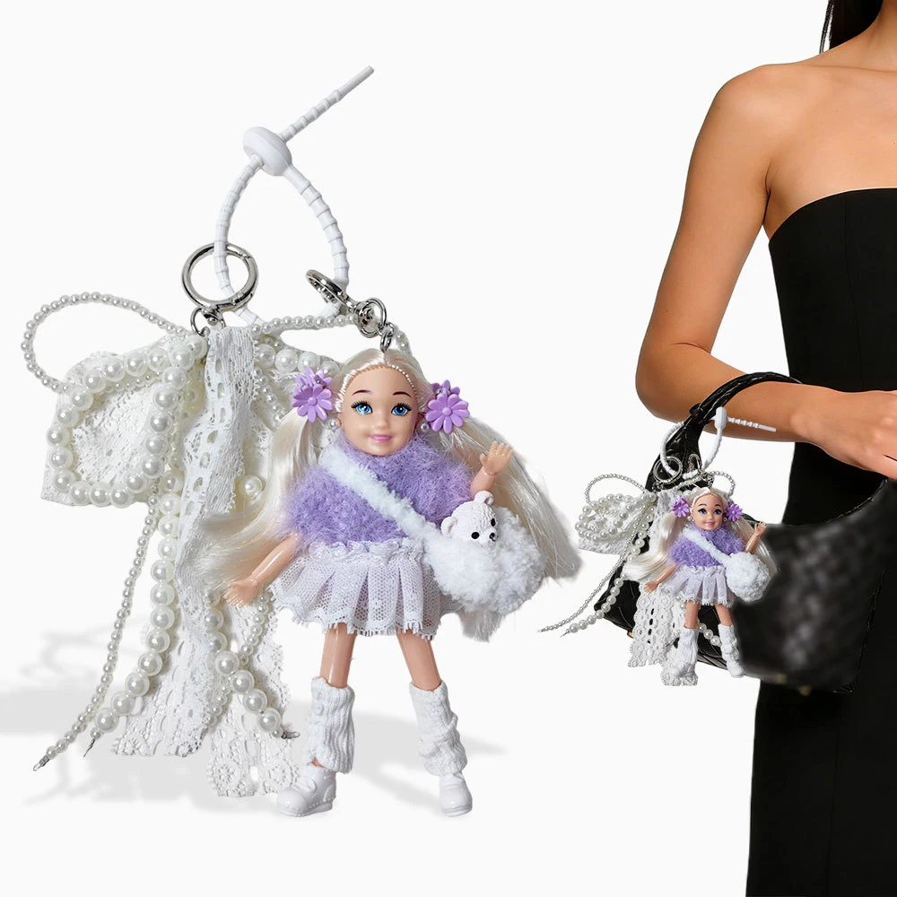 

Exquisite Sweet Cute White-Skin Babi Doll Keyring Spicy Girl Cute Kelly Princess Doll Bag Decor Pendant Keyring Birthday Gift