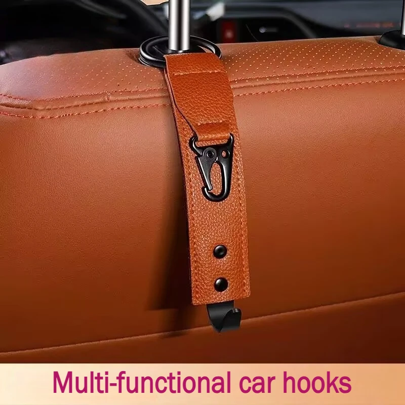 

1PC PU Leather Hooks for Car Storage Clips Front Seat Headrest Organizer Holder Auto Fastener Hangers Car Interior Accessories