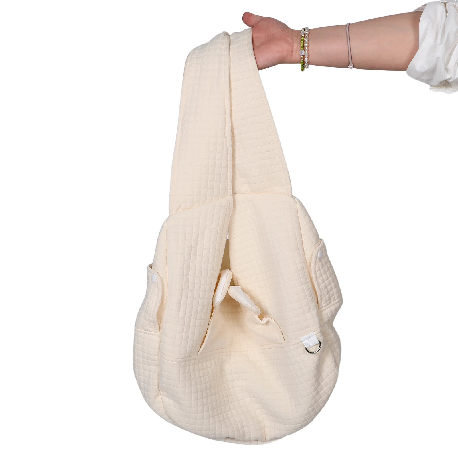 

Pet Carrier Backpack Beige Crossbody Chest Design for Cats Small Dogs Breathable Mesh Window Multifunctional Compartments