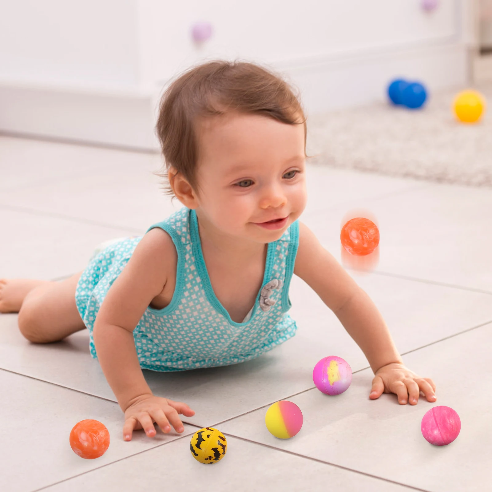 

30Pcs Rubber Bouncy Balls Strong Elasticity Soft Odorless for Kids Jumping Ball Game Party Favor Gift Jumping Ball