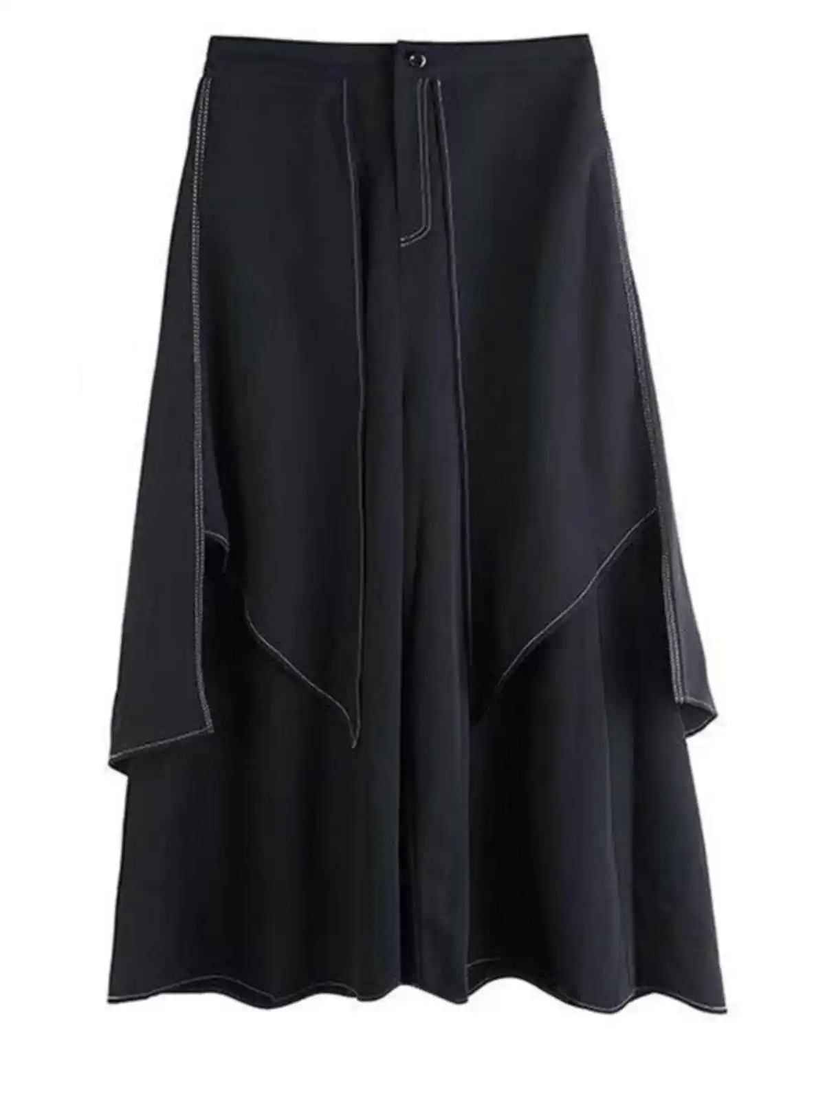 

2025 Women Y2k A-line Skirt Vintage Patchwork Fashion Aesthetic Oversize Black Gothic Skirt Harajuku Korean Emo Punk Skirt 2000s