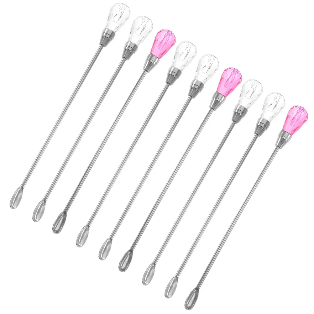 

9Pcs Pigment Mixer Stirring Spoons Metal Rod Ink Mixer for Tattooing Eyebrows Powder Use Stirring Sticks Brow Powder Spoon
