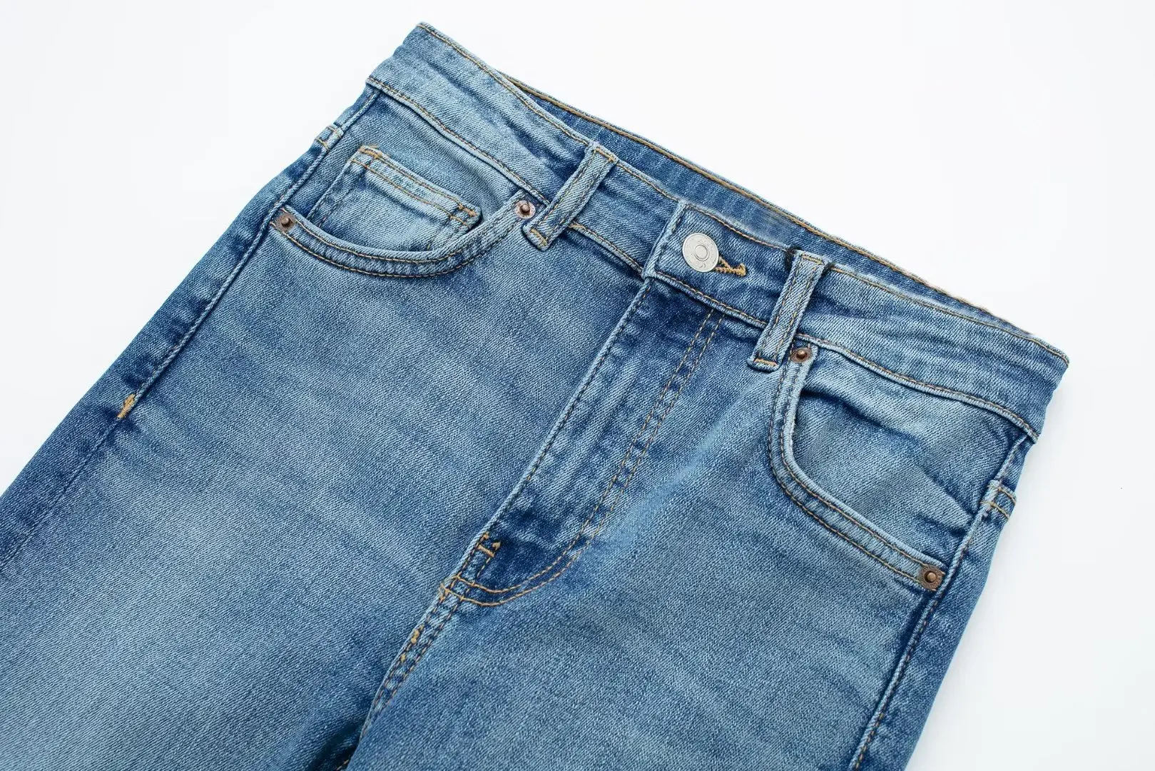 봄 가을 슬림핏 데일리 여성 청바지 캐주얼 올 매치 미드 웨이스트 플레어 바지 아메리칸 스타일 빈티지 통근 바지