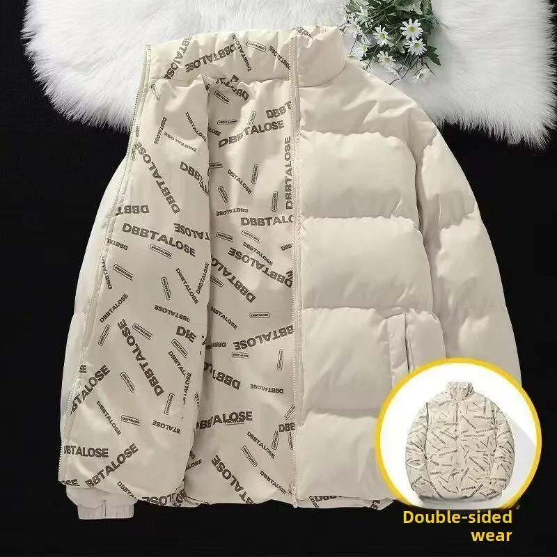 

Новинка 2025, мужская хлопковая куртка, зимнее теплое спортивное повседневное модное пальто с хлебом, молодежное пальто свободного покроя из полиэфирного волокна