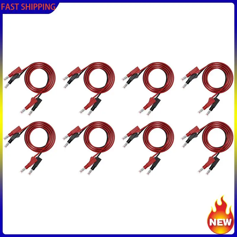 Especial 16Pcs Multi-Meter Test Leads Cable Jumper Wire Line Security 4Mm Banana Plug Retractable Test Tool Red Black