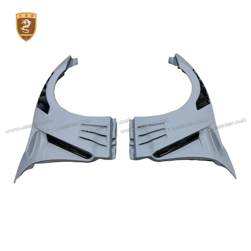 Top-secret Style Carbon Fiber with FRP Front Fender Muguard For Nissan GTR Wide Bumper Protect Guard Engine Air Intake Hood