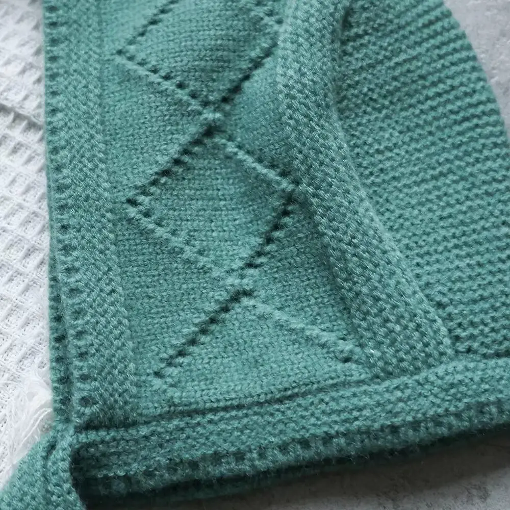 Knitted Cotton Knit Hat Lattice Hollow Ear Protection Ear Flap Cap Adjustable Solid Color Beanie Cap For Girls Boys