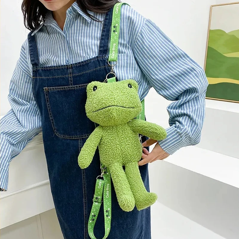 1Pcs Fun Cute Ugly Frog Doll Backpack Korean Version Of The Children\'s Shoulder Cross-body Bag Cartoon Animal  Plush Bag Gift