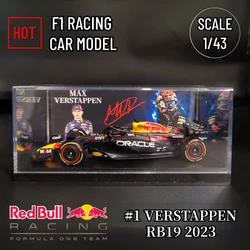 Bburago 1:43 2023 Red Bull Racing RB19 Car Model Miniature with Siganture Showcase Scale Formula 1 Diecast Replica Xmas Gift Toy