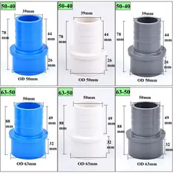 2Pcs Big Size PVC Pagoda Hose Connector OD 50-40mm 63-50mm Aquarium Fish Tank Garden Irrigation Water Pipe Jionts Fittings