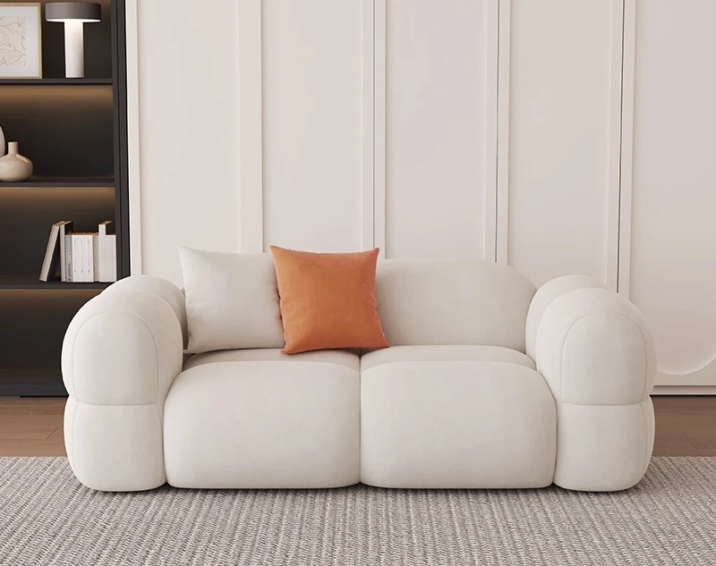 Small apartment simple beauty salon clothing store cloud matte fleece sofa