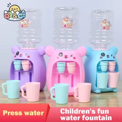 Mini Water Dispenser for Children Cute Cold/Warm Water Juice Milk Drinking Fountain Simulation Cartoon Kitchen Toys for Kid Gift