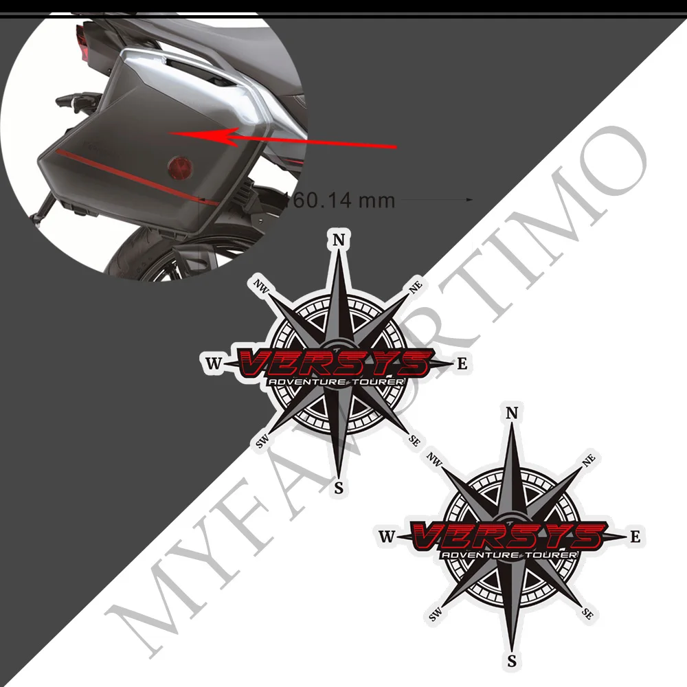 For Kawasaki VERSYS 300 400 650 1000 VERSYS-X 250 Tank Pad Stickers Decals Adventure Wind Deflector Windshield Windscreen Screen