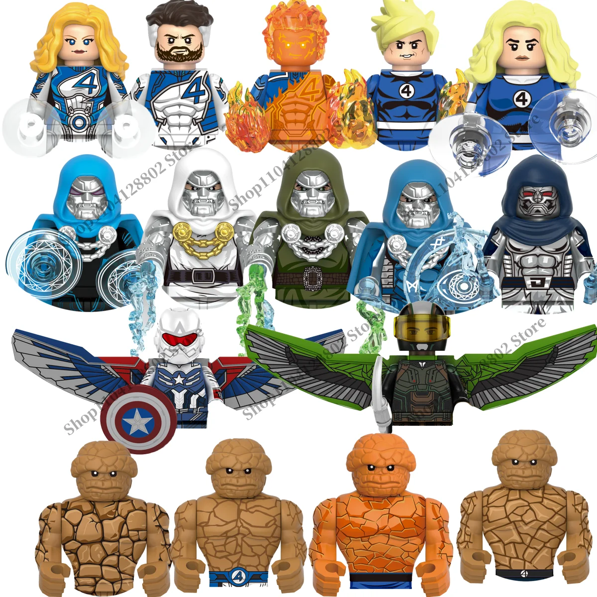 

Marvel Superhero series Doctor Doom Mister Fantastic building block mini children's assembly block brick toys holiday gifts