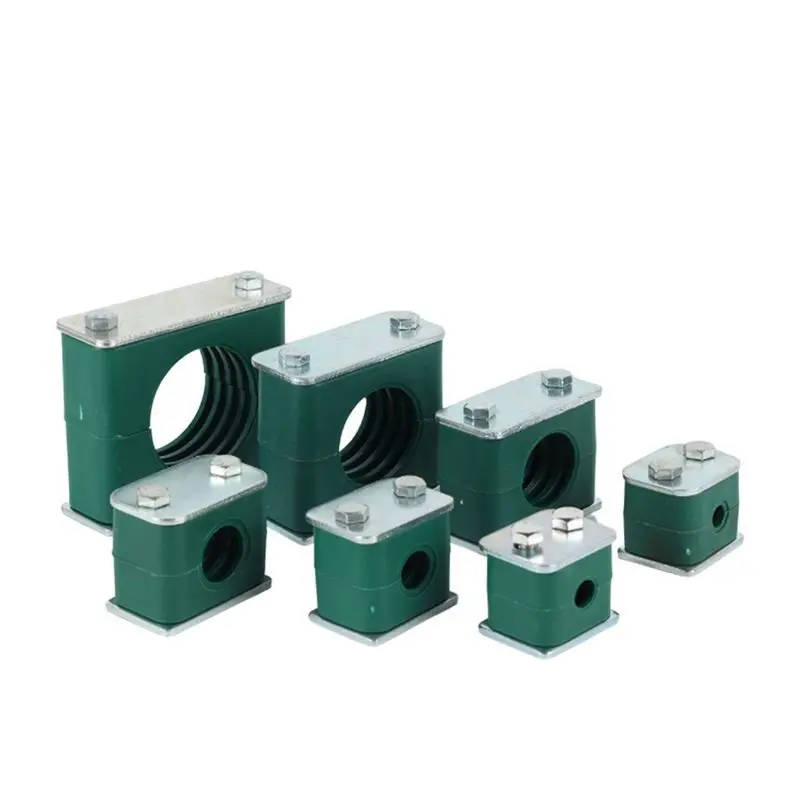 Light‑duty plastic pipe clamp, marine double‑bolt single‑hole pipe clip, specially for hydraulic oil pipes and steel pipes