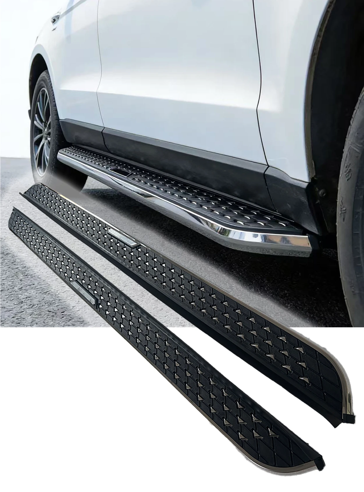 2pcs fit for Chery Omoda 9 C9 SHS 2025 2026 Running Boards Side Steps Nerf Bar pedal (with braket)